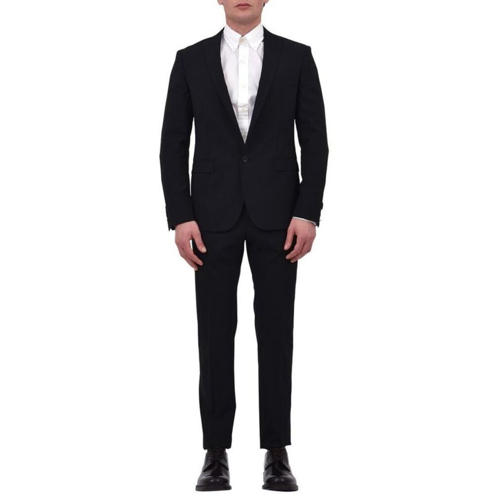TONELLO Men's Single-Breasted Wool Blend Suit Women BLACK Dresses